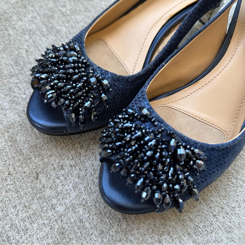 Alex Marie Elegant Navy Embellished Heels - Picture 4 of 4